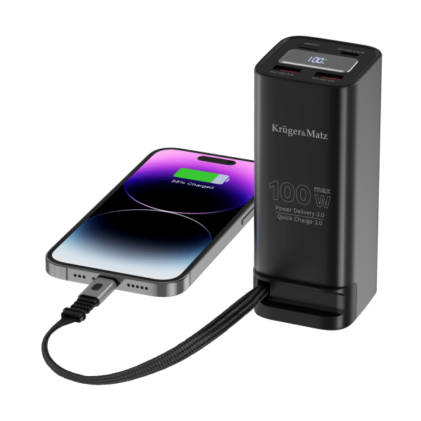 PowerBank Kruger&Matz 20000 mAh Li-ion 100W z funkcją QC oraz PD