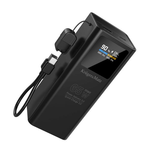 PowerBank Kruger&Matz 20000 mAh Li-ion 65W z funkcją QC oraz PD
