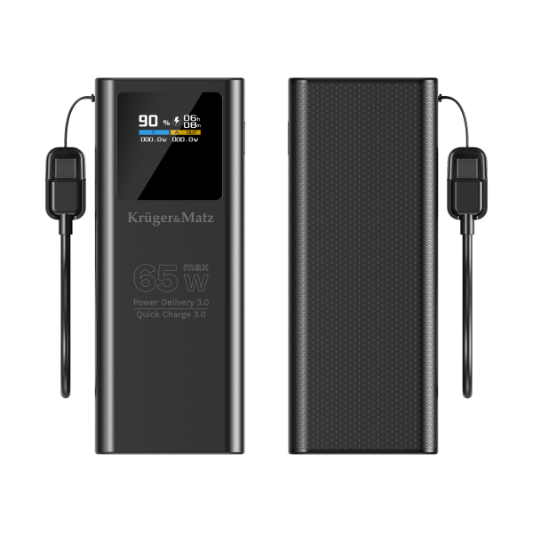 PowerBank Kruger&Matz 20000 mAh Li-ion 65W z funkcją QC oraz PD