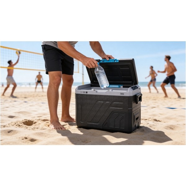 Profesjonalna lodówka turystyczna kompresorowa TEESA z funkcją mrożenia 32L DC12/24 AC 230V możliwość zasilania baterią