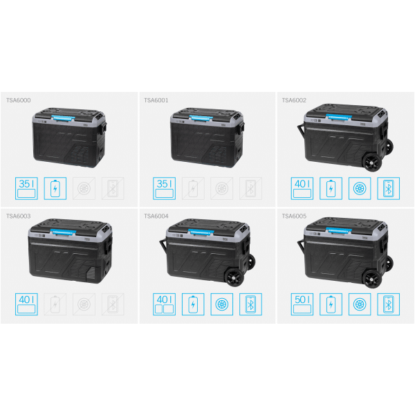 Profesjonalna lodówka turystyczna kompresorowa TEESA z funkcją mrożenia 40L DC12/24 AC 230V