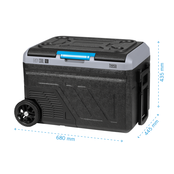 Profesjonalna lodówka turystyczna kompresorowa TEESA z funkcją mrożenia 40L DC12/24 AC 230V możliwość zasilania baterią , duże koła i solidna rączka , Bluetooth, dwie komory