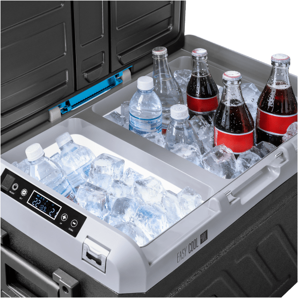 Profesjonalna lodówka turystyczna kompresorowa TEESA z funkcją mrożenia 40L DC12/24 AC 230V możliwość zasilania baterią , duże koła i solidna rączka , Bluetooth, dwie komory