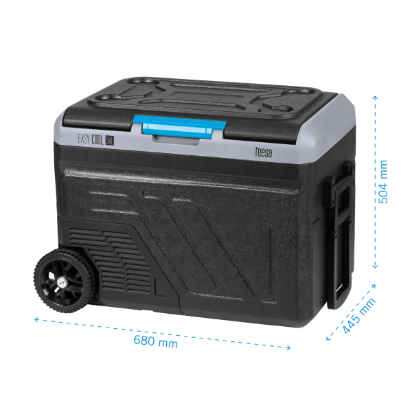 Profesjonalna lodówka turystyczna kompresorowa TEESA z funkcją mrożenia 50L DC12/24 AC 230V, duże koła i solidna rączka , Bluetooth, możliwość zasilania baterią