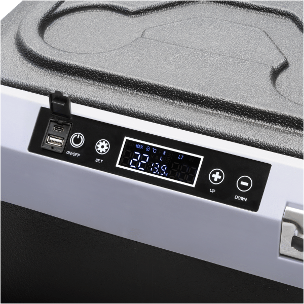 Profesjonalna lodówka turystyczna kompresorowa TEESA z funkcją mrożenia 50L DC12/24 AC 230V, duże koła i solidna rączka , Bluetooth, możliwość zasilania baterią