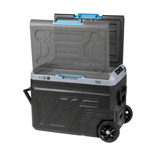 Profesjonalna lodówka turystyczna kompresorowa TEESA z funkcją mrożenia 50L DC12/24 AC 230V, duże koła i solidna rączka , Bluetooth, możliwość zasilania baterią