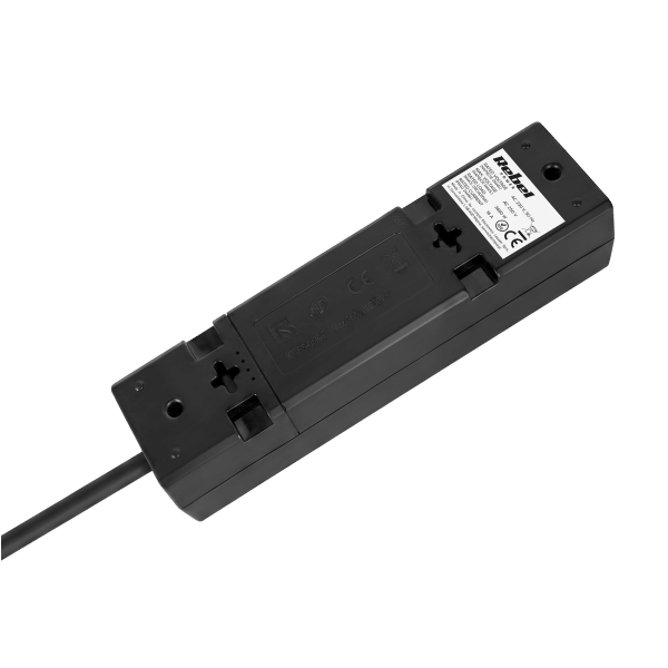 Przedłużacz 3 gniazda 2m typu francuskiego bez przełącznika (3x1,5mm) Rebel czarny