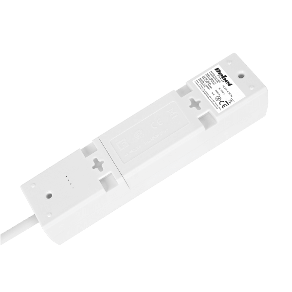 Przedłużacz 3 gniazda 2m typu francuskiego z przełącznikiem (3x1,5mm) Rebel biały