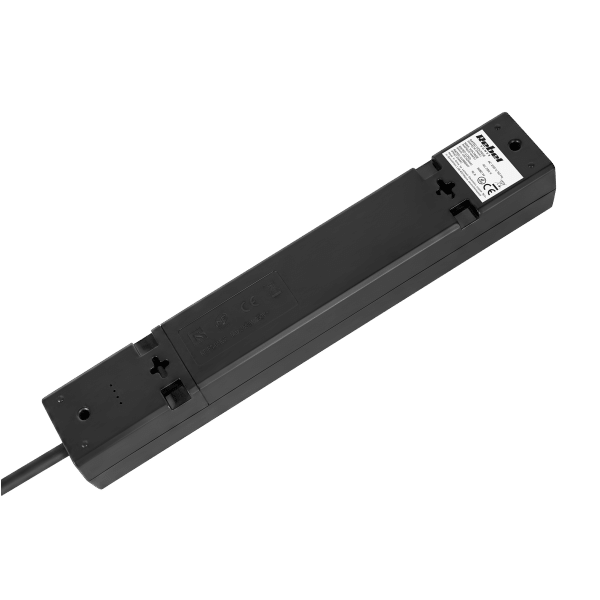 Przedłużacz 5 gniazd 2m typu francuskiego z przełącznikiem (3x1,5mm) Rebel czarny