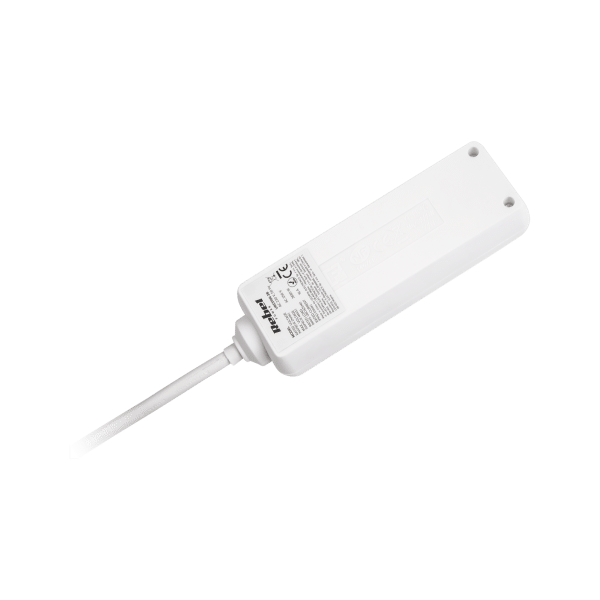 Przedłużacz biały Rebel 3 gniazda, kabel 3m (3x1,5mm), bez przełącznika