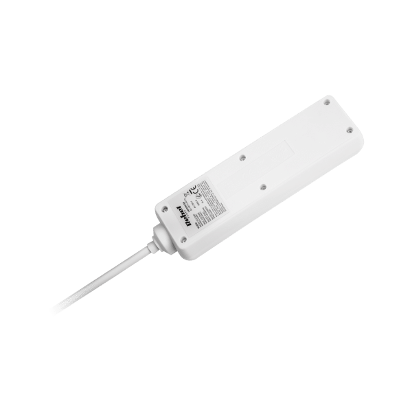 Przedłużacz biały Rebel 3 gniazda , kabel 3m (3x1,5mm) z przełącznikiem