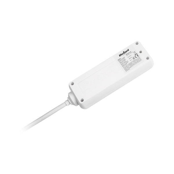 Przedłużacz biały Rebel 3 gniazda typu niemieckiego, kabel 3m (1,5mm)