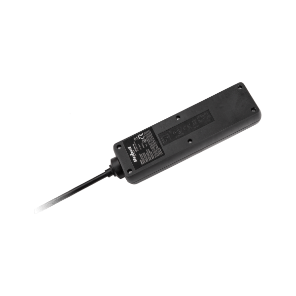 Przedłużacz czarny Rebel z przełącznikiem 3 gniazda - 5m (1,5mm)