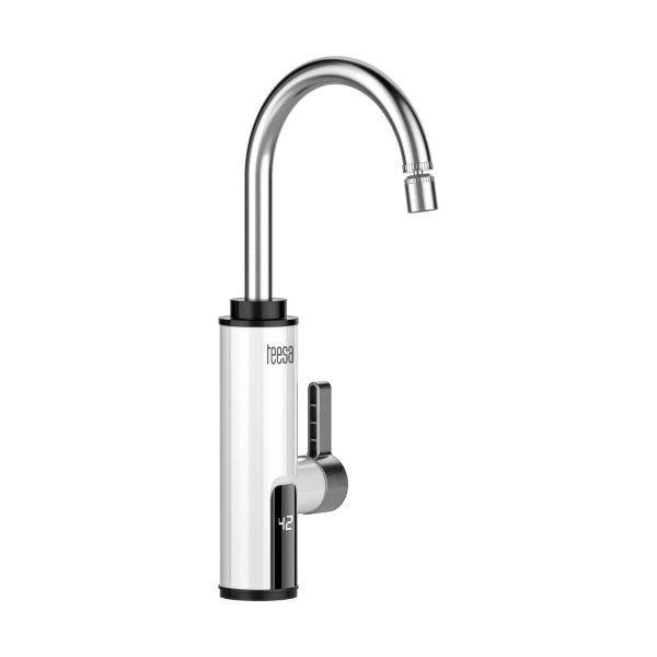 Przepływowy podgrzewacz wody - bateria kuchenna biała