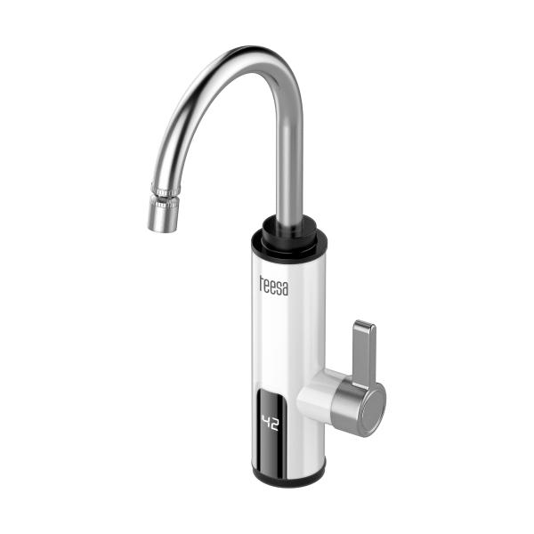 Przepływowy podgrzewacz wody - bateria kuchenna biała