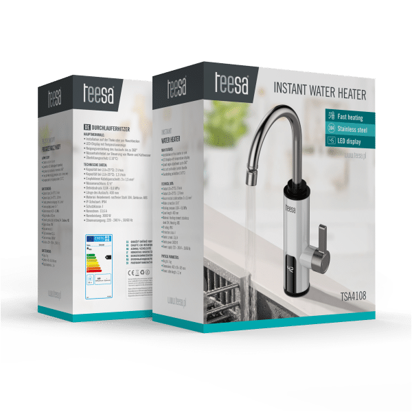 Przepływowy podgrzewacz wody - bateria kuchenna biała