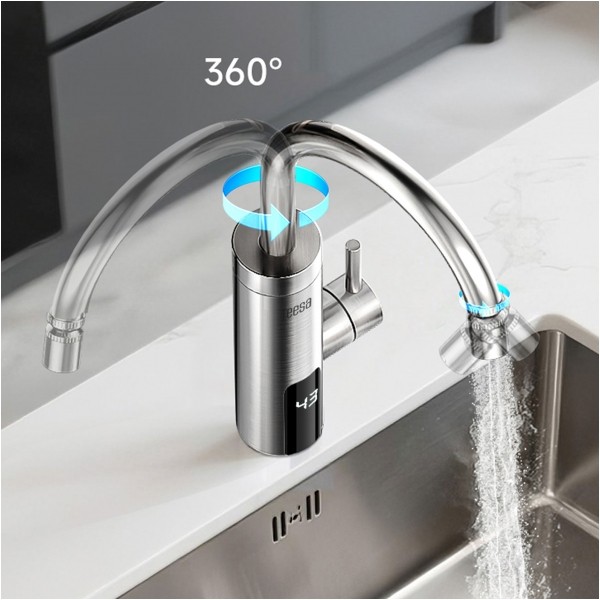 Przepływowy podgrzewacz wody - bateria kuchenna metalowa