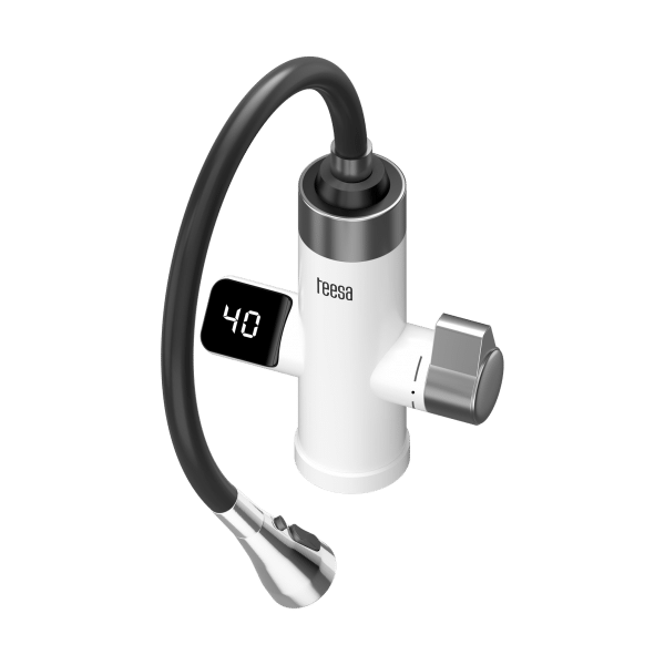 Przepływowy podgrzewacz wody bateria kuchenna z elastyczną wylewką