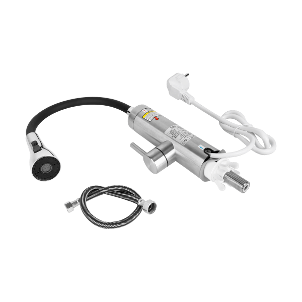 Przepływowy podgrzewacz wody - bateria metalowa kuchenna z elastyczną wylewką