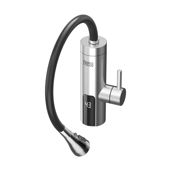 Przepływowy podgrzewacz wody - bateria metalowa kuchenna z elastyczną wylewką