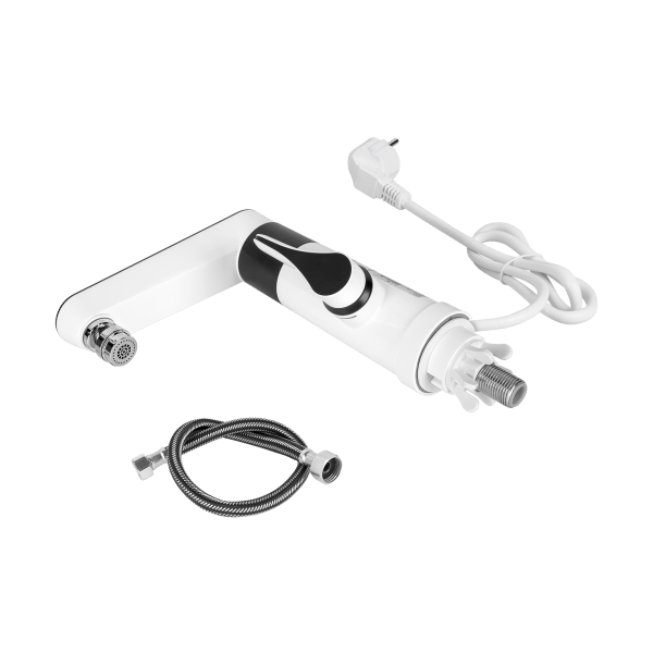 Przepływowy podgrzewacz wody - bateria stojąca biała