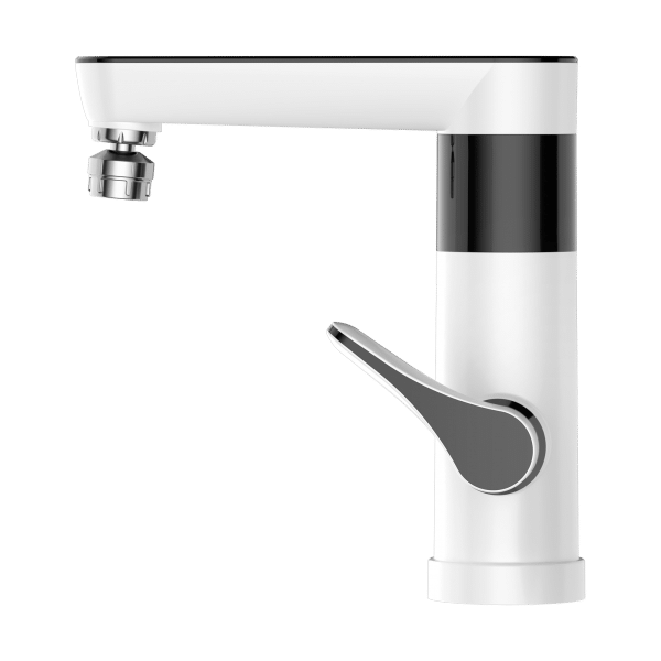 Przepływowy podgrzewacz wody - bateria stojąca biała