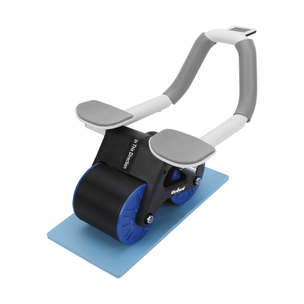 Przyrząd do ćwiczenia mięśni brzucha z timerem, AB roller Wheel AB-3 , kolor czarno-niebieski , REBEL ACTIVE