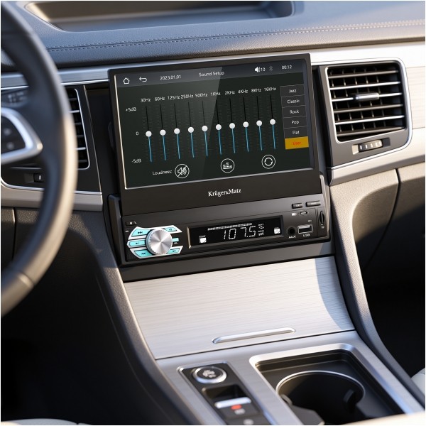 Radio samochodowe Kruger&Matz KM2018 z wysuwanym ekranem 7" CarPlay/AndroidAuto