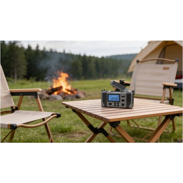 Radio solarne, przenośne radio awaryjne SOS, powerbank 10000mAh, latarka, dynamo, Kruger&Matz