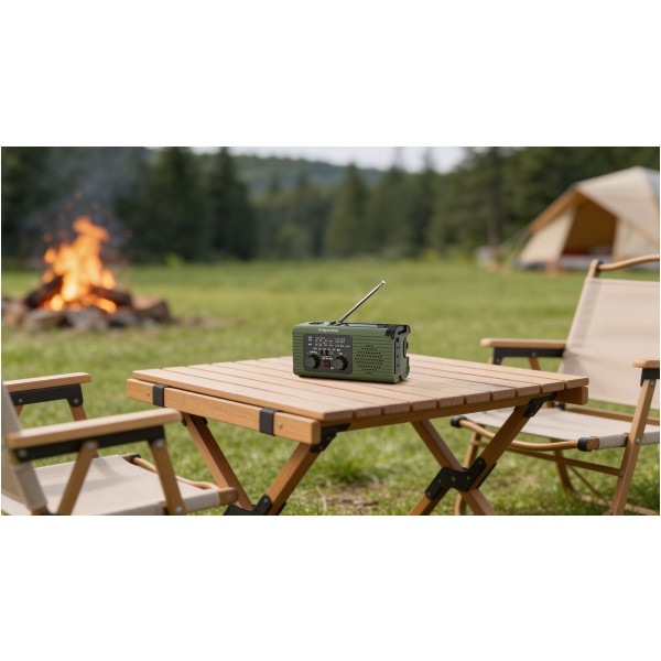 Radio solarne, przenośne radio awaryjne SOS, powerbank 5000mAh, latarka, dynamo, Kruger&Matz