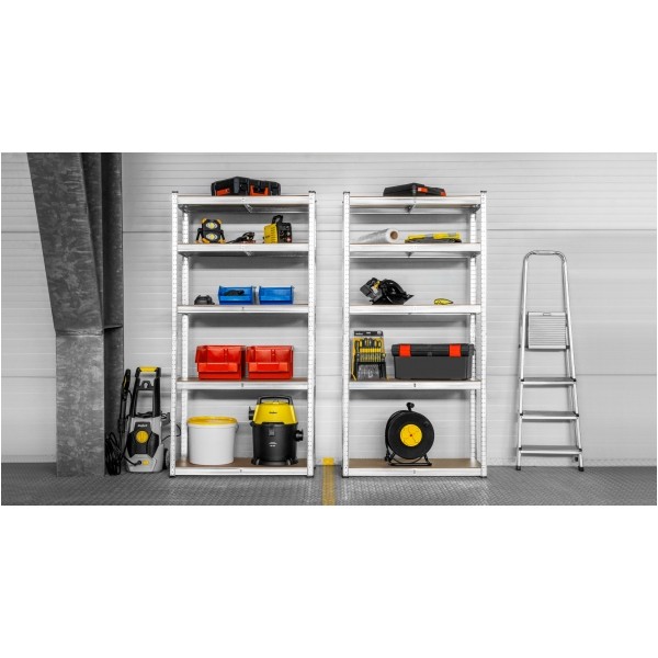 Regał metalowy magazynowy 180x90x40 srebrny Rebel