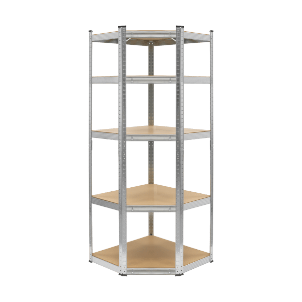 Regał metalowy magazynowy narożny 180x40x70 srebrny Rebel