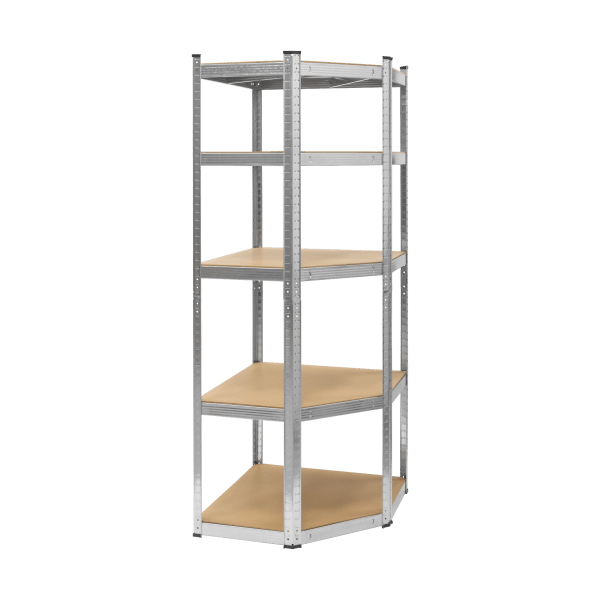 Regał metalowy magazynowy narożny 180x40x70 srebrny Rebel