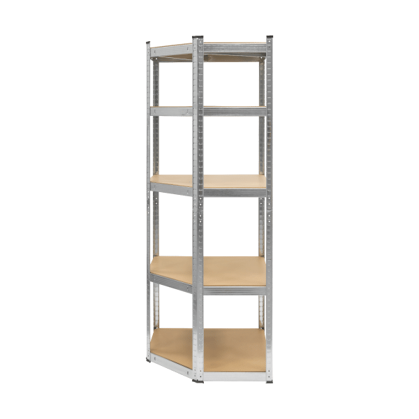 Regał metalowy magazynowy narożny 180x40x70 srebrny Rebel