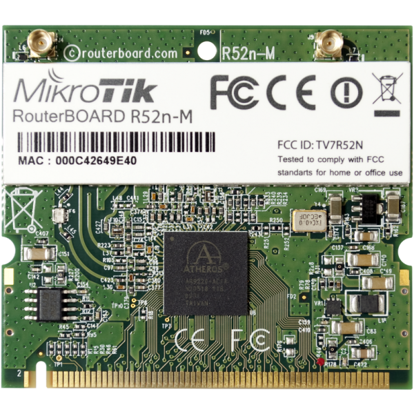Router Board/Karta Wi-Fi R52Nm dual band mini PCI, 802.11a/b/g/n, 23dBm, MMCX