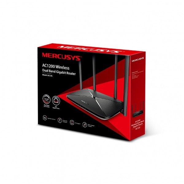 Router Mercus AC12G, 2.4+5 GHz, 802.11ac/n, 1xWAN, 3xLAN (WiFi 5)