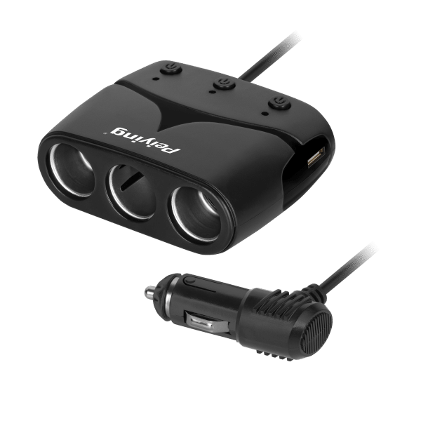 Rozdzielacz gniazda zapalniczki x3 z gniazdem master i USB 3100 mA