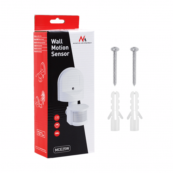 Ścienny czujnik ruchu zmierzchu 180st MCE25W