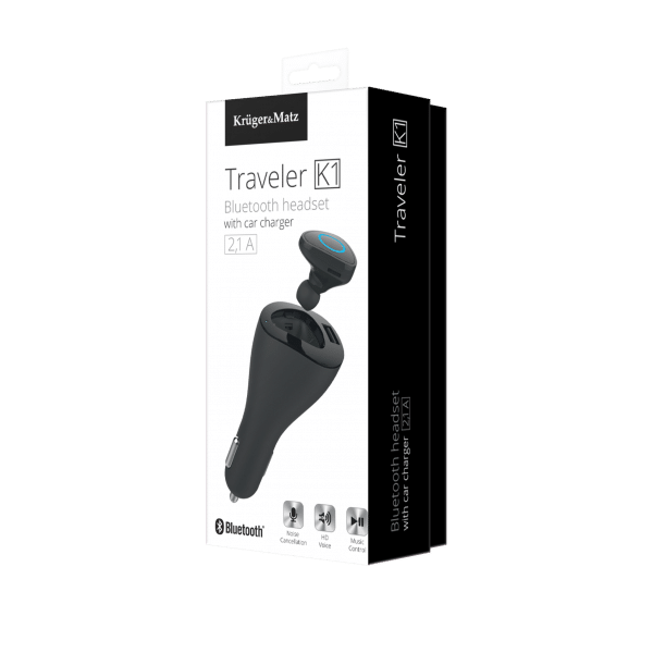 Słuchawka Bluetooth z ładowarką samochodową Kruger&Matz Traveler K1