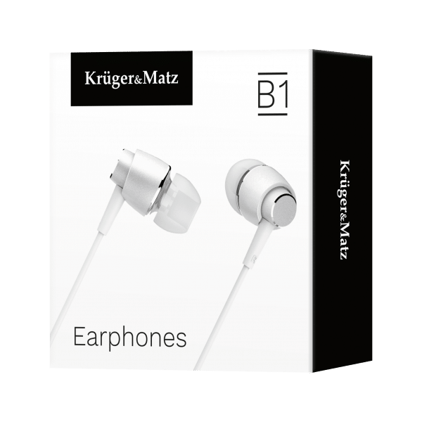Słuchawki dokanałowe z mikrofonem Kruger&Matz B1 białe