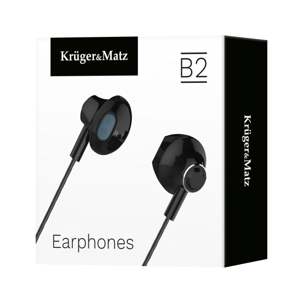 Słuchawki douszne z mikrofonem Kruger&Matz B2 czarne