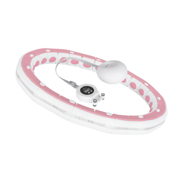 Smart Hula Hop odchudzające koło z licznikiem, wypustkami i obciążeniem 50cm, różowe, REBEL ACTIVE