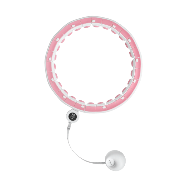Smart Hula Hop odchudzające koło z licznikiem, wypustkami i obciążeniem 50cm, różowe, REBEL ACTIVE