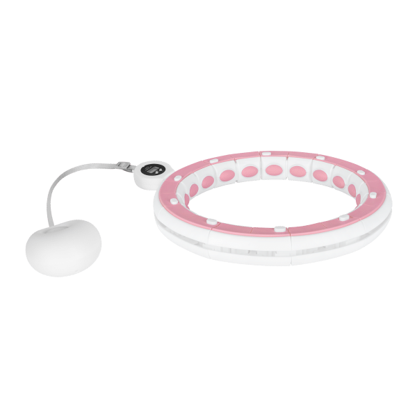 Smart Hula Hop odchudzające koło z licznikiem, wypustkami i obciążeniem 50cm, różowe, REBEL ACTIVE
