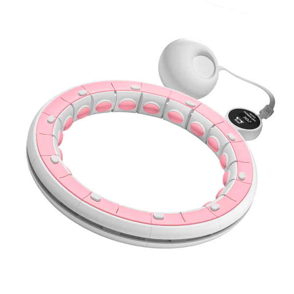 Smart Hula Hop odchudzające koło z licznikiem, wypustkami i obciążeniem 50cm, różowe, REBEL ACTIVE