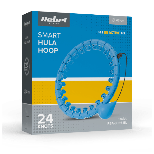 Smart Hula Hop odchudzające koło z wypustkami i obciążeniem 50cm, niebieskie, REBEL ACTIVE