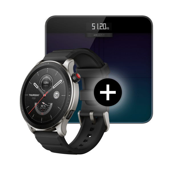 Smartwatch Amazfit GTR 4 Black + Waga Smart Scale