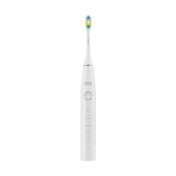 Soniczna szczoteczka do zębów TEESA SONIC 2 biała, 5 trybów pracy, etui podróżne , USB typ C