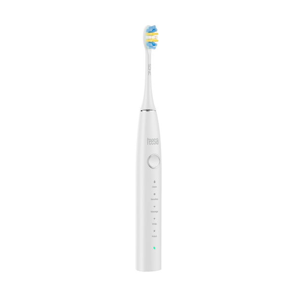 Soniczna szczoteczka do zębów TEESA SONIC 2 biała, 5 trybów pracy, etui podróżne , USB typ C