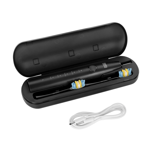 Soniczna szczoteczka do zębów TEESA SONIC 2 czarna , 5 trybów pracy, etui podróżne , USB typ C